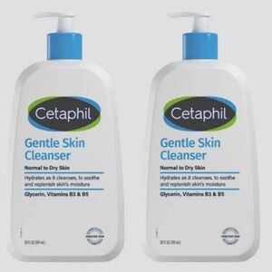 Cetaphil Gentle Skin Cleanser, Dry to Normal Sensitive Skin, 20 fl oz, 2-count